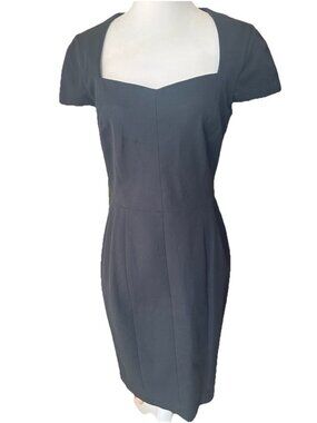 Banana Republic Classic Little Black Sheath Dress Sweetheart Neckline Size 10